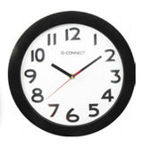Q-Connect Kf15590 Reloj De Mesa O Pared Reloj Analógico Alrededor Negro