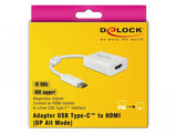 Adaptador Usb Delock, Conector Usb-C> Hdmi Socket White, 10 Cm, 4k 60hz, Con Función Hdr 63937