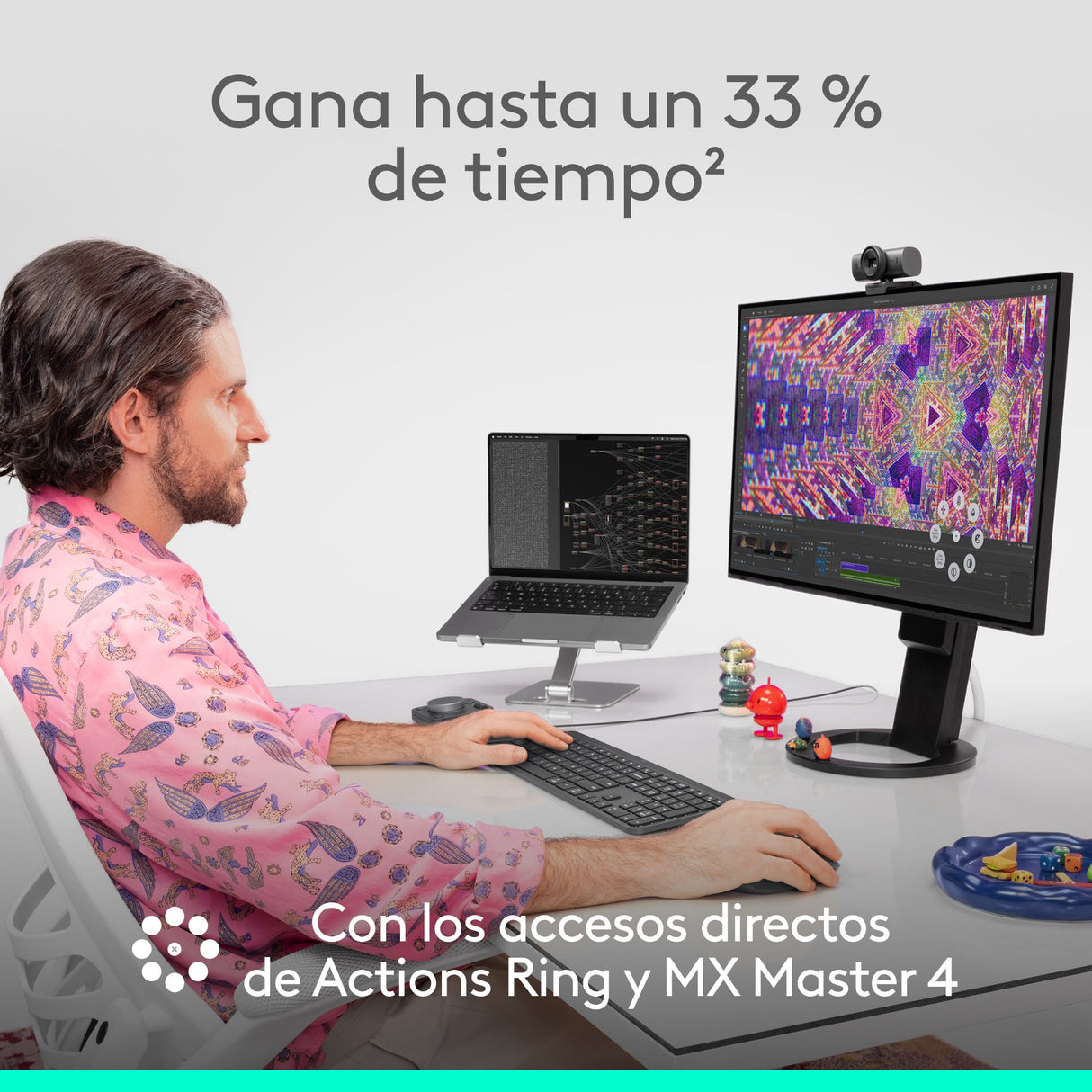 EAN 5099206133082 - Logitech MX Master 4 ratón Oficina mano derecha RF Wireless + Bluetooth Laser 8000 DPI imagen 17