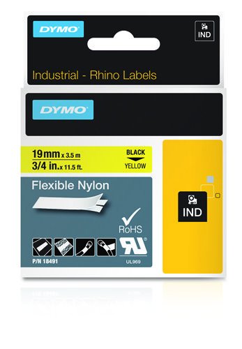 EAN 0071701184917 - DYMO 18491 cinta para impresora de etiquetas Negro sobre amarillo imagen 1