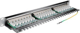 Cat 6 19inch Patch Panel, 24 Port, Black - Stp Shielded, Bla
