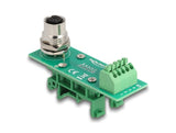 Delock 60658 Adaptador De Módulo De Transferencia M12 Hembra Con Codificación A De 4 Pines A Bloque De Terminales De 5 Pines Para Carril Din