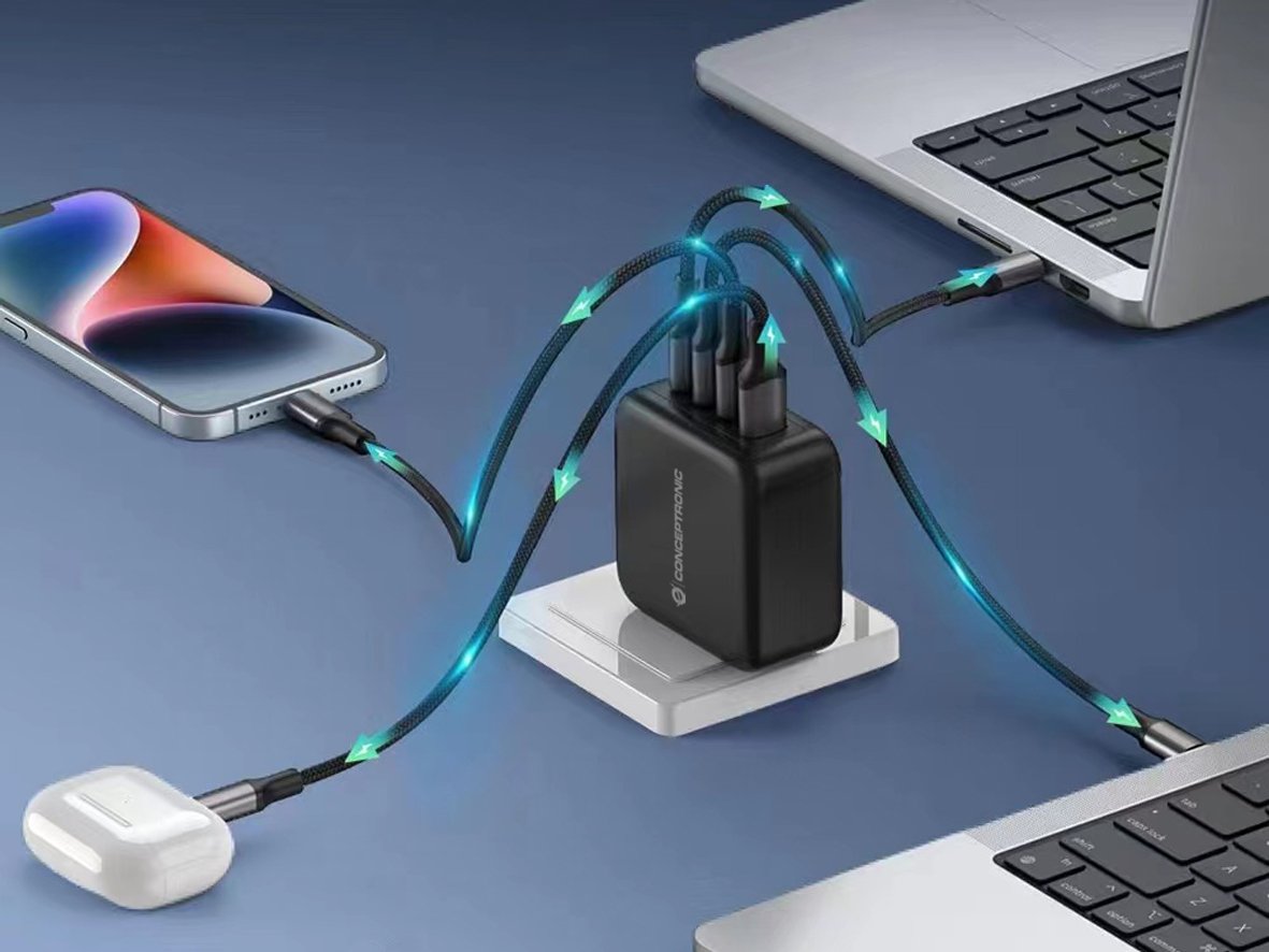 Conceptronic Cargador 4port 100w,3xusb-C,1xusb-A 1.5m Sw