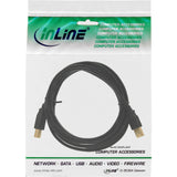 Cable Inline Usb 2.0 Tipo A A B Macho Negro 3m