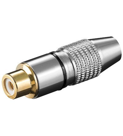 Conector Rca Hembra  Negro Aereo Metal Oro