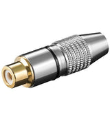 Conector Rca Hembra  Negro Aereo Metal Oro