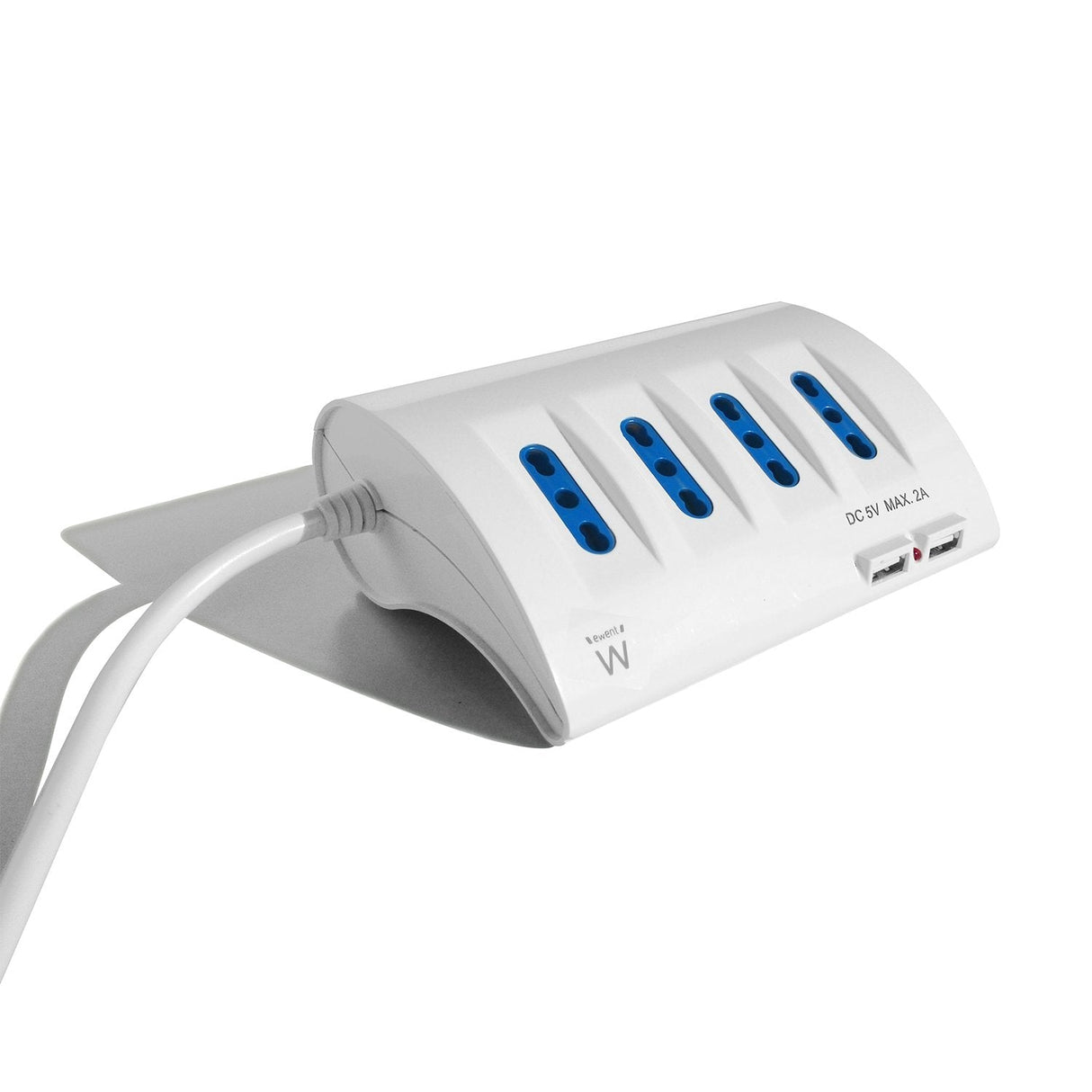 Ewent Regleta Con 6 Tomas - 4 Tomas L + 2 Toma L/F (Schuko) - 2x Usb-A - Proteccion Infantil - Enchufe Italiano Plano