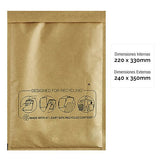 Fellowes Bolsa De Burbujas Banker Box Nº16 Acolchada 220x340mm Kraft -Pack De 10-