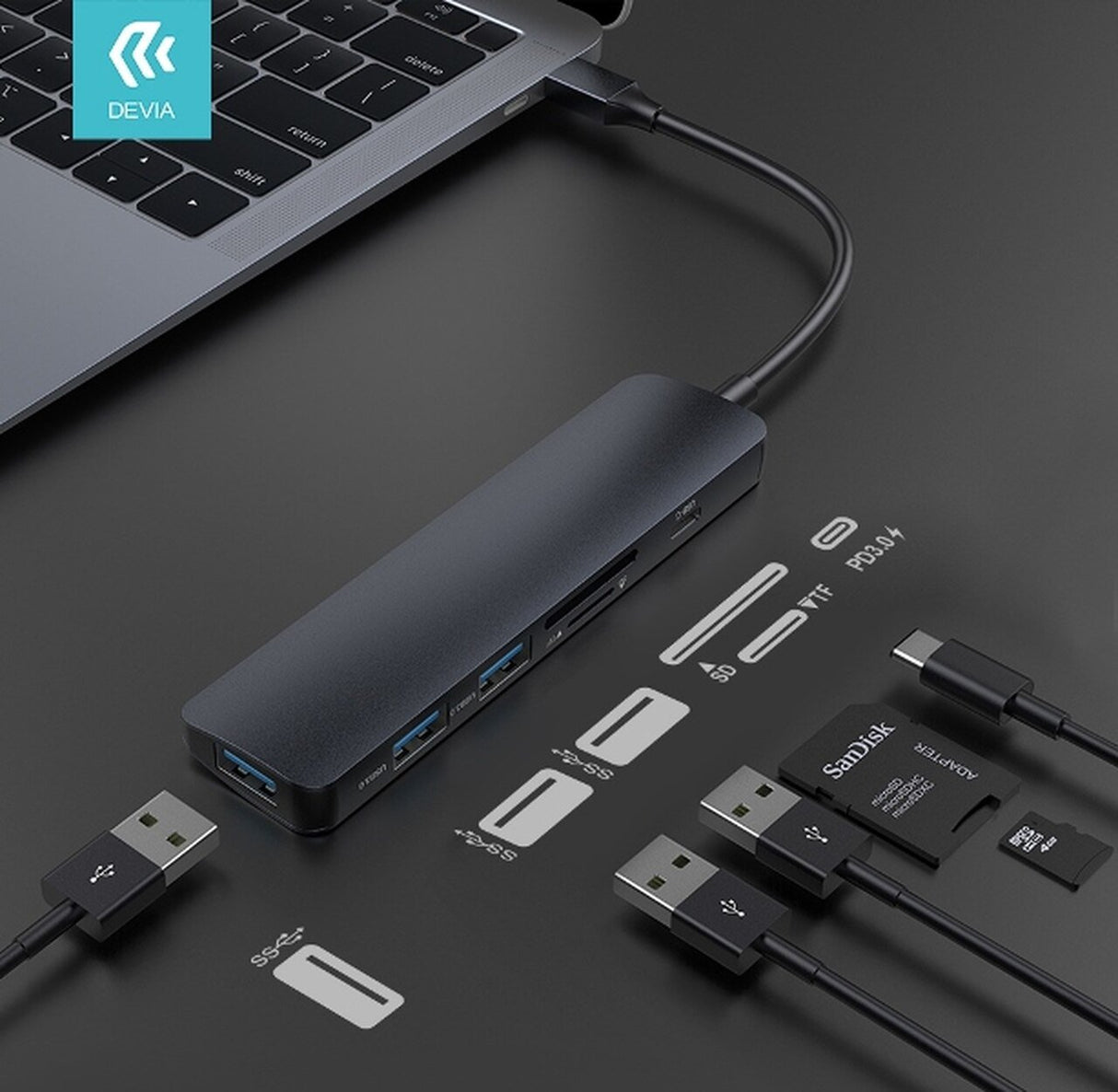 EAN 6938595329432 - Devia Leopard USB 3.2 Gen 1 (3.1 Gen 1) Type-C Gris imagen 4
