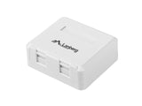 Roseta De Pared Lanberg Ok1-0002-W 2 Puertos Keystone 19.2*14.9mm Enrutamiento Cables 180º Blanco