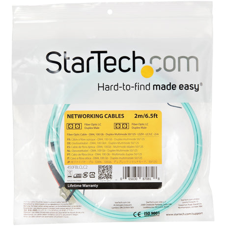 EAN 0065030870818 - StarTech.com 450FBLCLC2 Cable de fibra óptica e InfiniBand Color aguamarina imagen 5