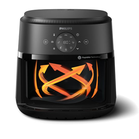 EAN 8720389035074 - Philips 2000 series NA231/00 freidora Sencillo Independiente 1700 W Freidora de aire caliente Negro, Plat imagen 2