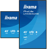 Iiyama Lh4364uhs-B1ag  Pantalla Plana Para Señalización Digital 109,2 Cm (43") Led Wifi 500 Cd / M² 4k Ultra Hd Negro