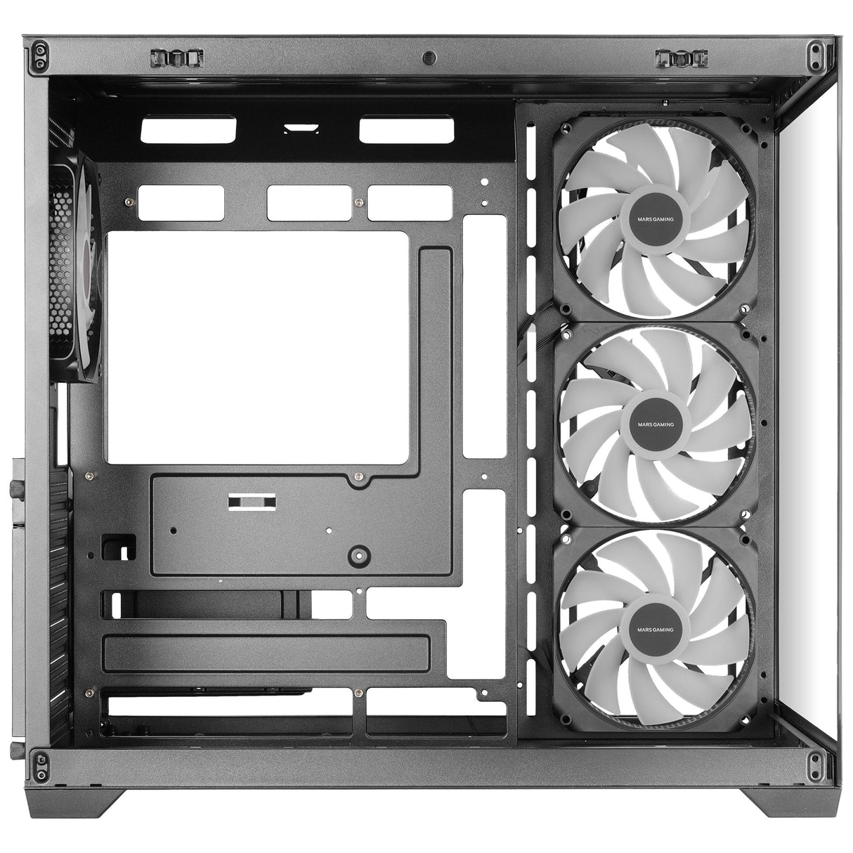 Caja Pc  Atx Mars Gaming Mcv5 Cristal Templado Panoramico Argb Gpu 416mm Negra