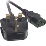 Efb Cable De Alimentación Uk Bs1363a-C13 180°,Negro,2m,3x0.75mm