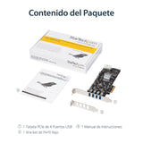 Startech Tarjeta Pci Express 4 Puertos Usb 3.0 Uasp 2 Canales De 5gbps Pexusb3s44v