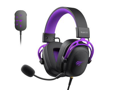 EAN 6939119057213 - Havit H2002C+U auricular y casco Auriculares Alámbrico Diadema Juego Negro, Violeta imagen 1