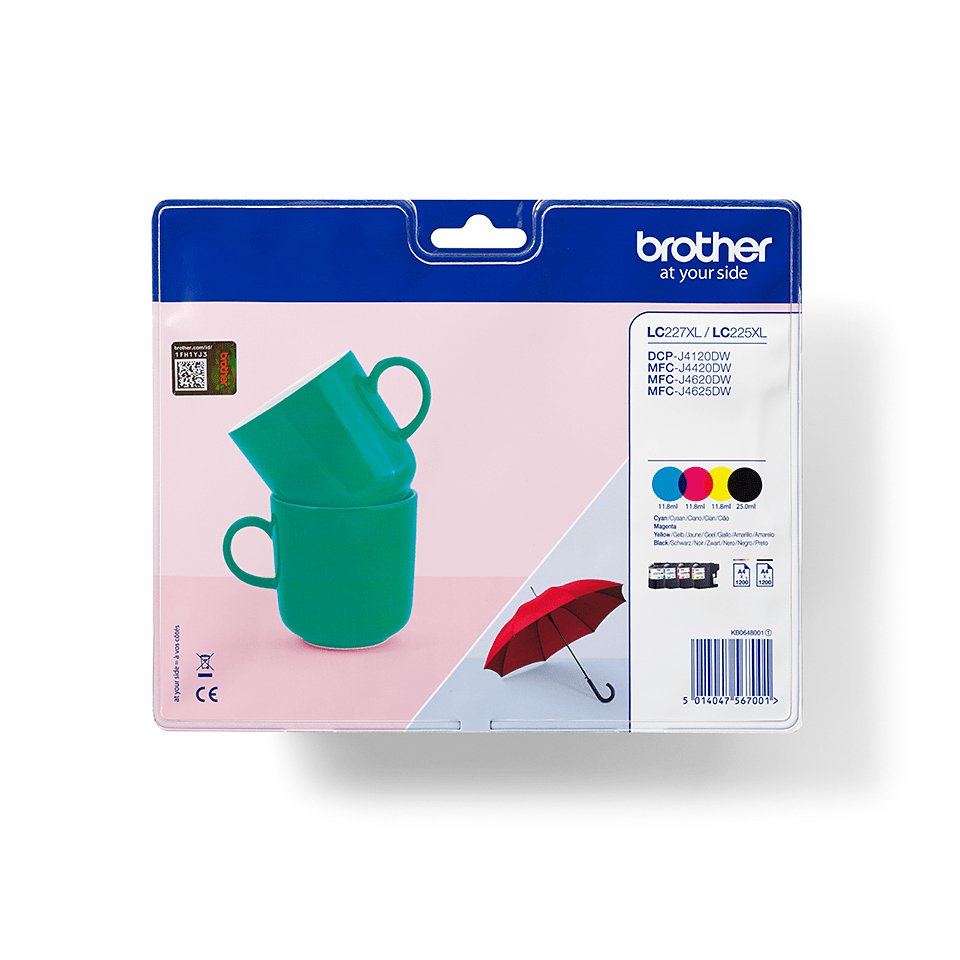 EAN 5014047567001 - Brother LC-227XLVALBP cartucho de tinta 4 pieza(s) Original Negro, Cian, Magenta, Amarillo imagen 1
