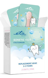 Eta171090100 Sonetc Replacement Toothbrush Heads, 2 Pcs, Pink