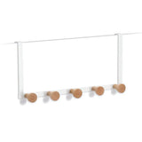Zeller Present Türhänger M. 5 Haken, Metall/Holz, Blanco