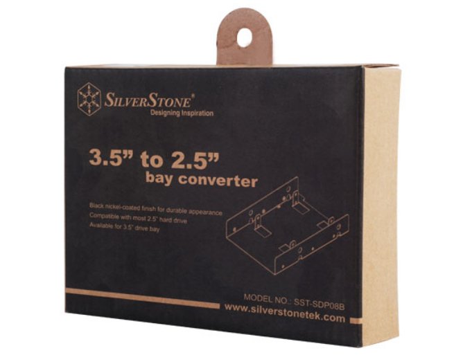 Silverstone Sst-Sdp08b Panel Bahía Disco Duro 8,89 Cm (3.5") Negro, Níquel