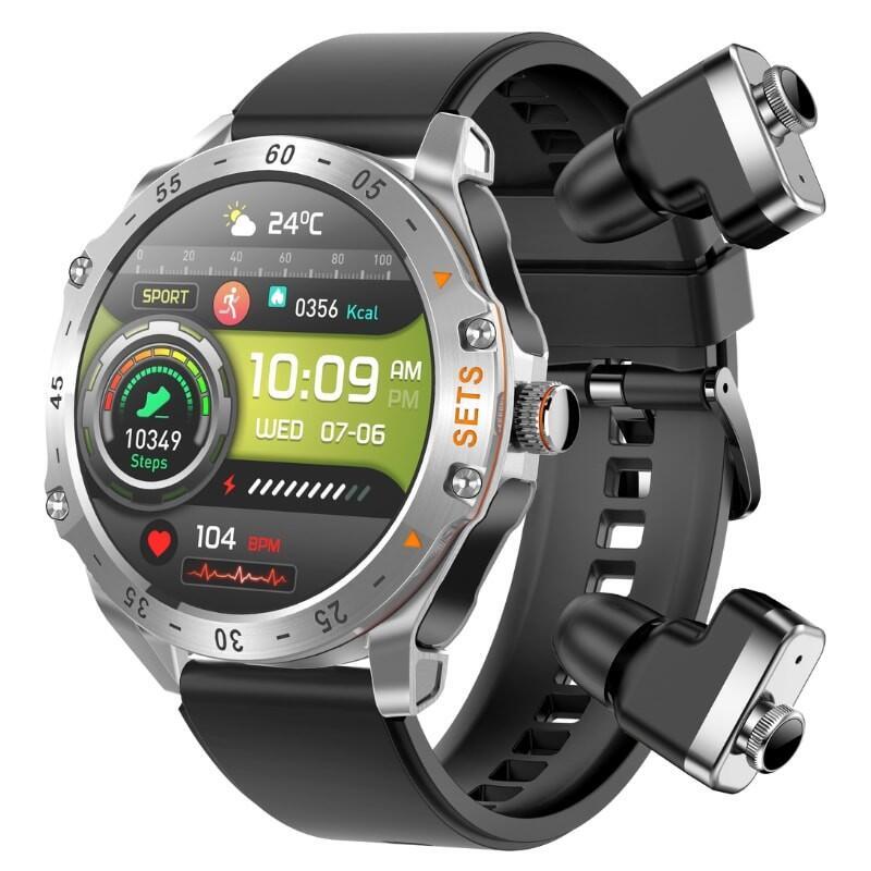 Eigiis T95c Plata Con Correa De Silicona Y Auriculares