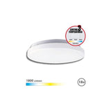 Elbat Aplique Led Techo Redondo 18w - 1800lm - Selector 3 Temperaturas - Blanco
