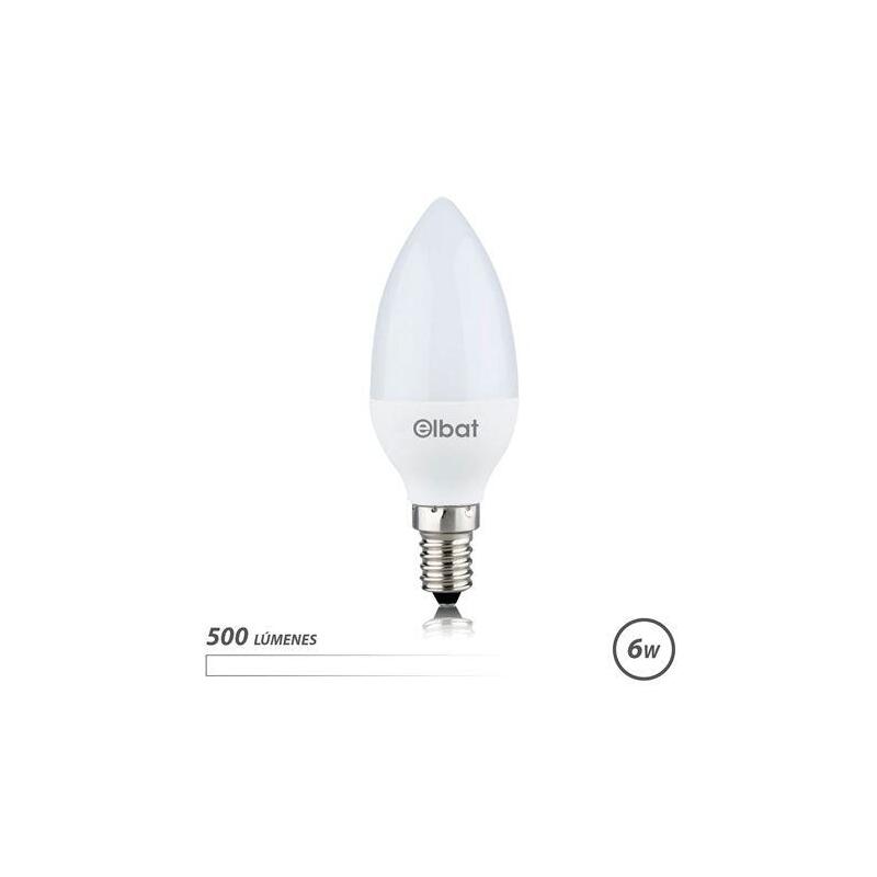 Elbat Bombilla Led 6w - Lumenes: 500 4000k Luz Blanca E14 180º 37x100mm Blanco