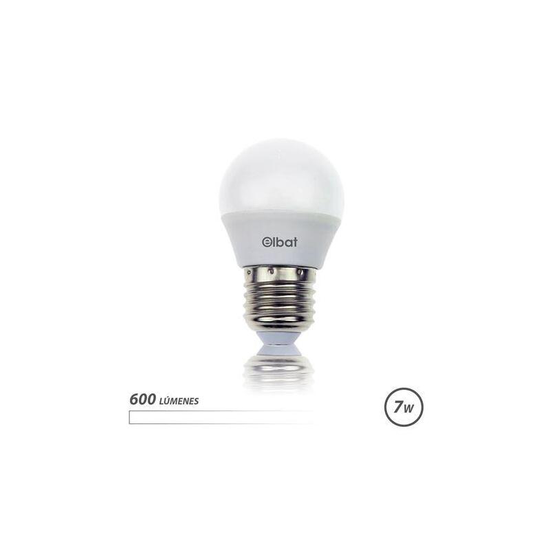 Elbat Bombilla Led 7w - Lumenes: 600 4000k Luz Blanca E27 220º Blanco
