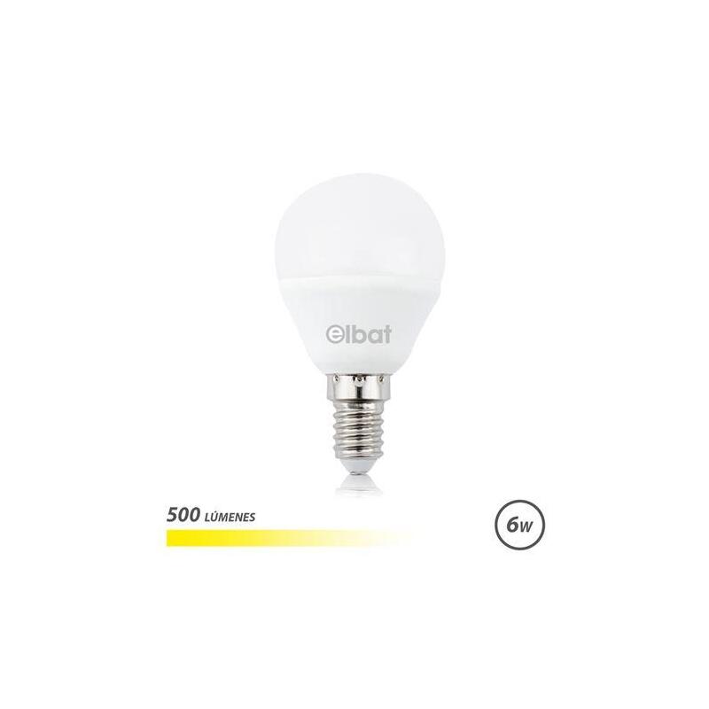 Elbat Bombilla Led G45 6w 500lm E14 Luz Calida - 3000k - Blanco