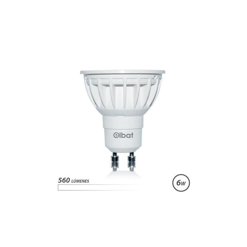 Elbat Bombilla Led Gu10 6w 560lm Luz Blanca - Ahorro Energetico - Larga Duracion - Facil Instalacion - Color Blanco