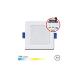 Elbat Downlight Cuadrado 3w - 240lm - Selector 3 Temperaturas - Blanco