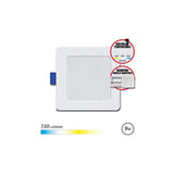 Elbat Downlight Cuadrado 9w - 720lm - Selector 3 Temperaturas + Sobrepared - Blanco