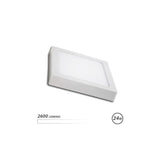 Elbat Downlight Cuadrado Sobre Pared Led - 24w - 2600lm - Luz Blanca