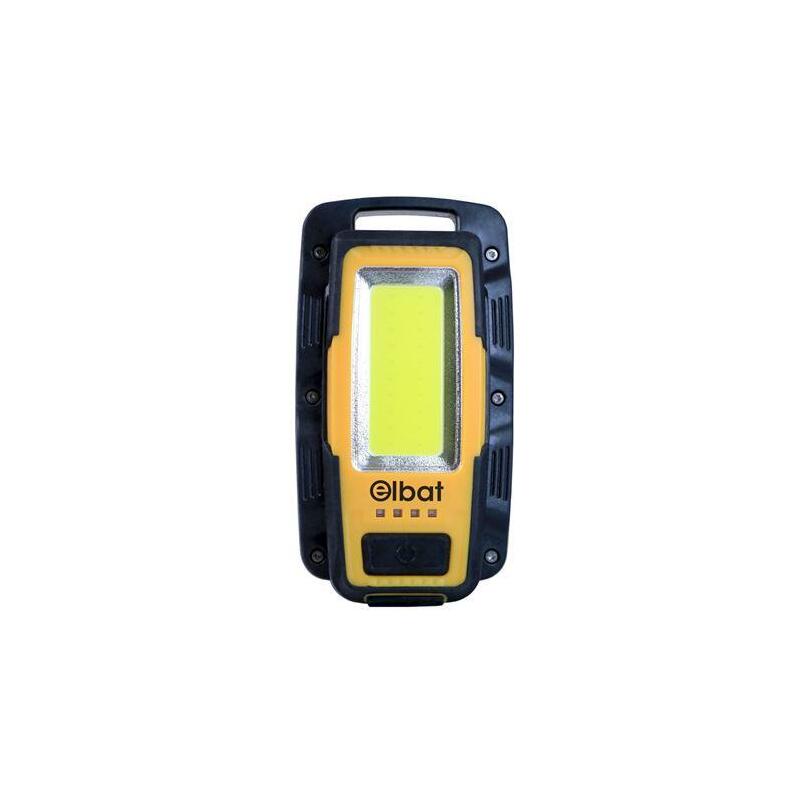 Elbat Linterna Led Recargable - Gancho E Iman - Cob 8w 600lm - Color Negro