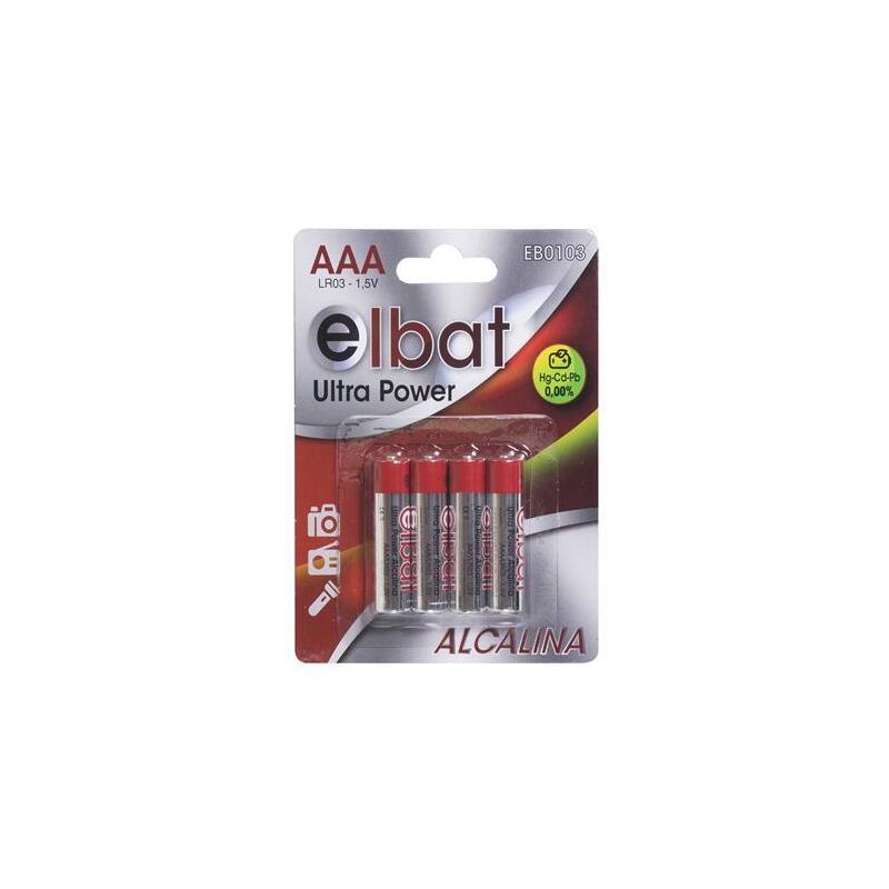 Elbat Pack De 4 Pilas Alcalinas Lr03/Aaa