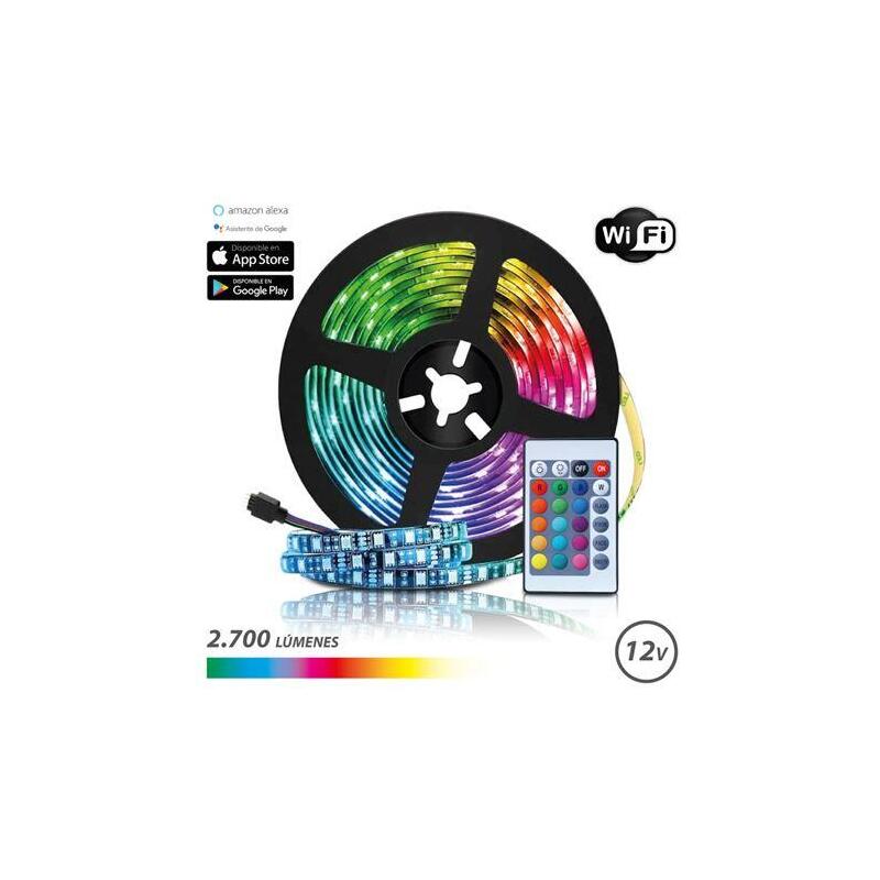 Elbat Tira Led Rgb Wifi 12v 2700lm - 30 Led Por Metro - Control Remoto - Longitud 5m