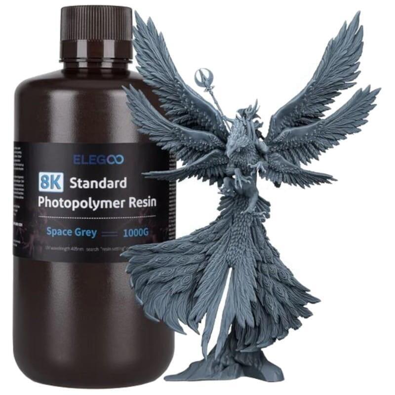 Elegoo 8k Resina Estándar Color Gris Para Impresoras 3d De Resina Lcd - 1kg