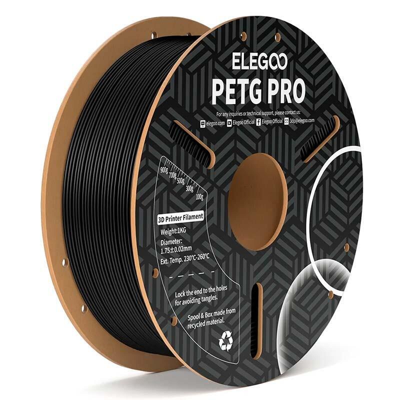 Elegoo Petg Pro Negro Para Impresoras 3d Fdm - Filamento 1.75mm Bobina De 1kg
