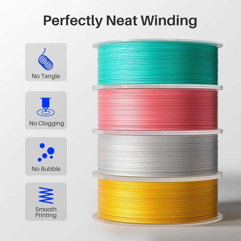 Elegoo Silk Pla Plata Sedoso Para Impresoras 3d Fdm - Filamento 1.75mm Bobina De 1kg