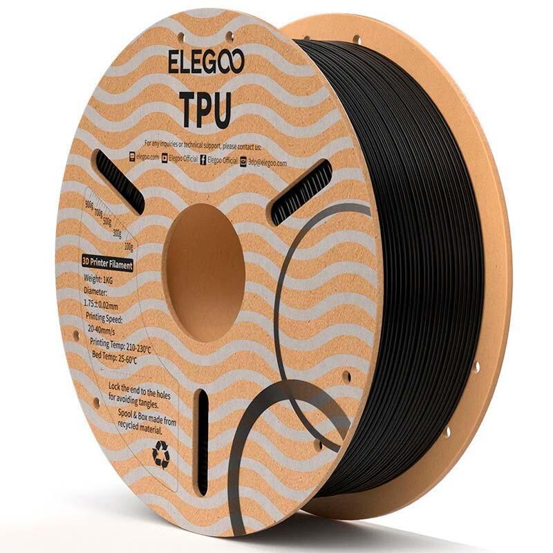 Elegoo Tpu Negro Para Impresoras 3d Fdm - Filamento 1.75mm Bobina De 1kg