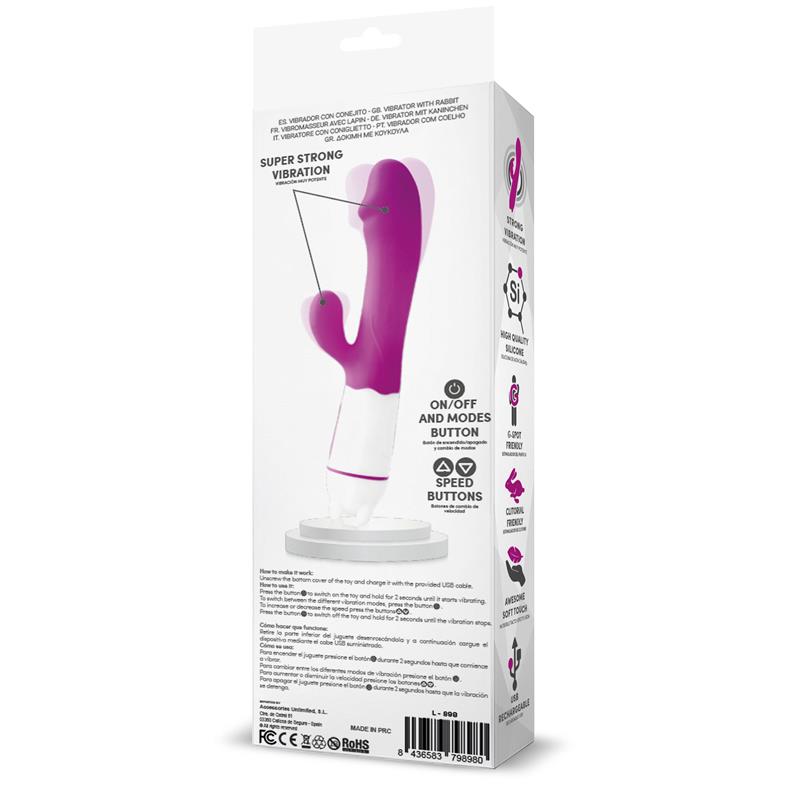Vibrador Usb Ellys  36 Funciones Silicona Púrpura