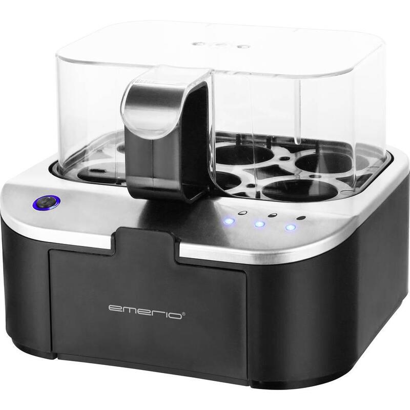 Emerio Eb-123177.1 Hervidor De Huevos Revestimiento Antiadherente, Con Vaso Graduado, Libre De Bpa Negro, Plata