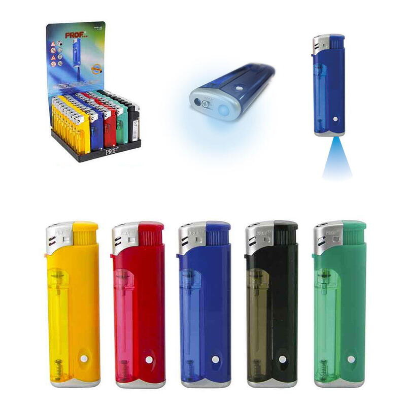 Encendedor Colores Surtidos Transparente Recargable E 8x2,5x1cm Euro/U