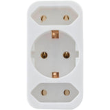 Enchufe De Transicion Rev 2-Veces + 1 Contacto De Seguridad Blanco