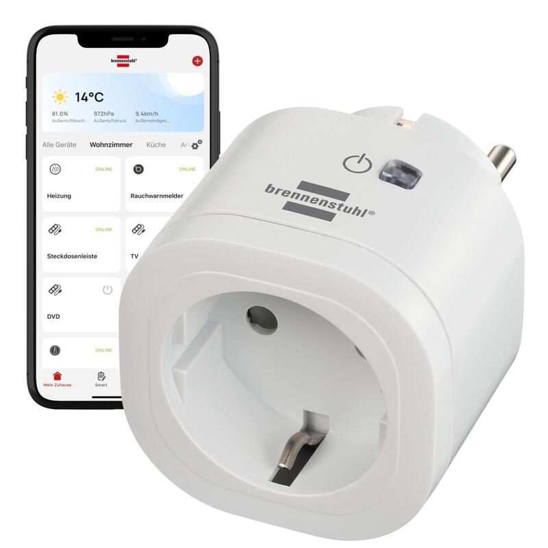 Enchufe Wifi Brennenstuhl Connect Wa 3600 Xs02 (Blanco, Control Por Voz, Temporizador, Aplicación 1294850100