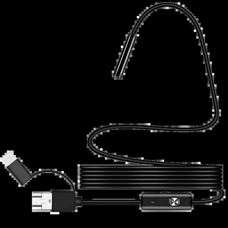 Endoscopio Digital 8mm Auto Focus 5mp (Usb-A/Microusb/Type-C)  Hard Cable  5 M
