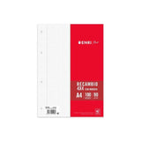 Enri Plus Recambio Formato A4 - Cuadriculado 4x4mm 4 Taladros - 100 Hojas 90gr Con Margen