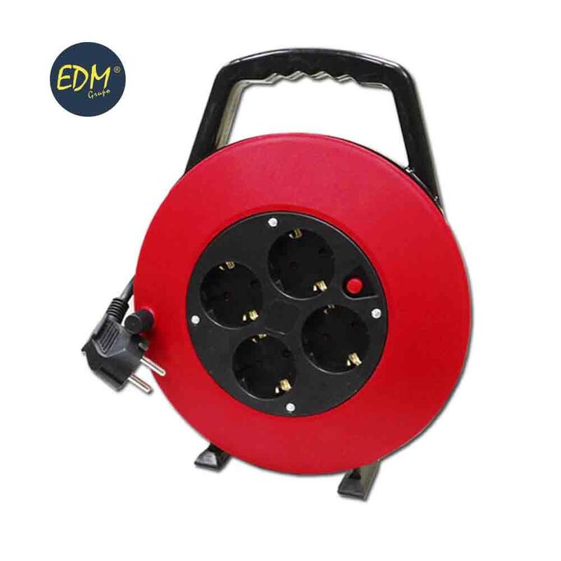 Enrollacables Hogar 10m 3x1mm 4 Tomas T/Tl Edm