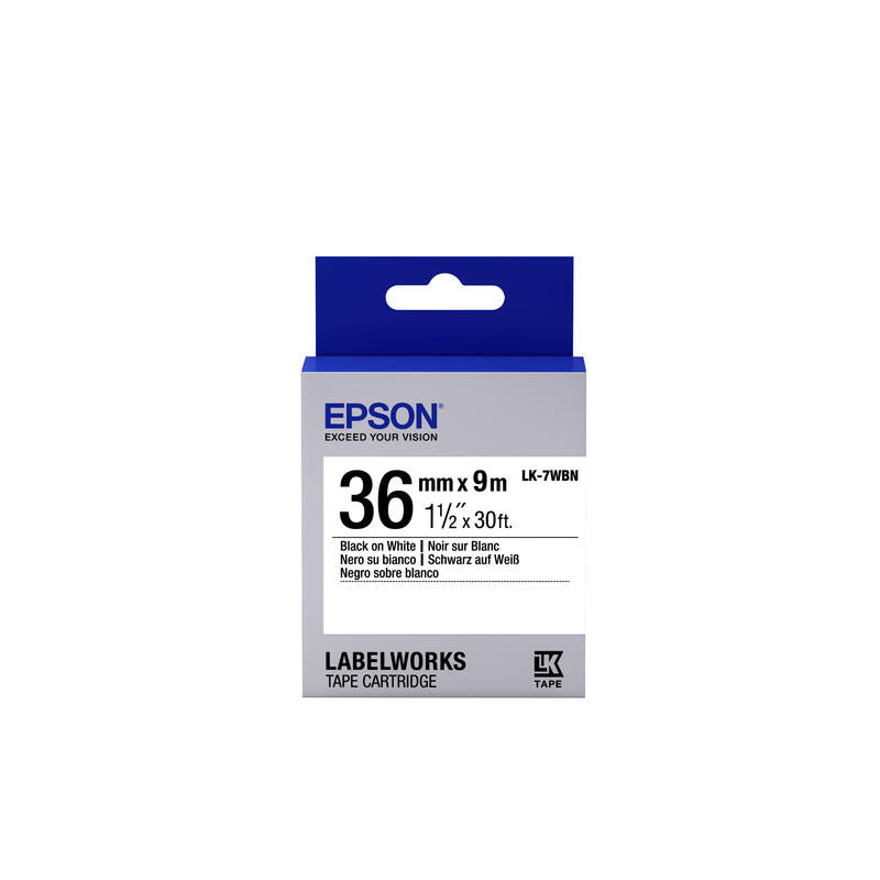 Epson Cinta Estándar - Lk-7wbn Estándar Negra/Blanca 36/9